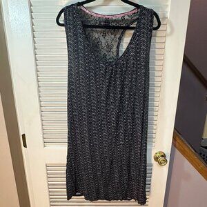 Daisy Fuentes Geometric Lace Nightshirt – Black/White/Pink – Size 2X